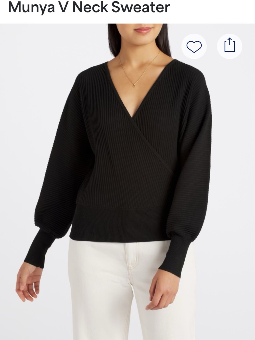 Munya V-Neck Sweater in Black